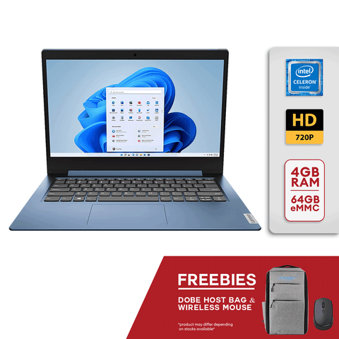 Lenovo IdeaPad 1 14IGL05 14” HD Celeron N4020 4GB RAM 64GB eMMC Windows 10 S Ice Blue 195477541221