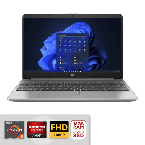 HP 255 G9 15.6" FHD Laptop, Ryzen 5-5625U 16GB/512GB Win 11 Silver