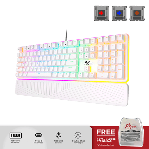 Royal Kludge RK918 Wired RGB 108 Keys Mechanical Keyboard [White]