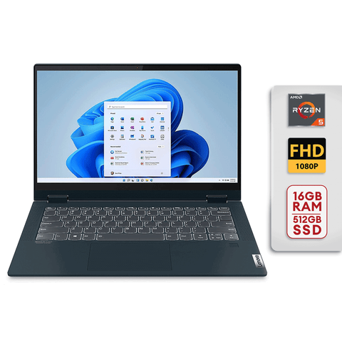 Lenovo IdeaPad Flex 5 14" FHD Touchscreen 2-in-1 Laptop AMD Ryzen 5 5500U 16GB RAM/512GB SSD Win11 - Abyss Blue