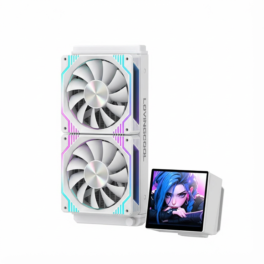 Lovingcool DP-B240-01 DP-W240-01 360mm ARGB AIO Liquid CPU Cooler with LCD Screen