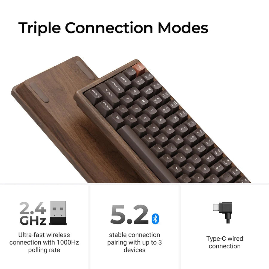 Keychron K2 HE 75% Wireless Hot-Swappable RGB Magnetic Switch Custom Keyboard (Gateron Double-Rail Magnetic Nebula Switch)