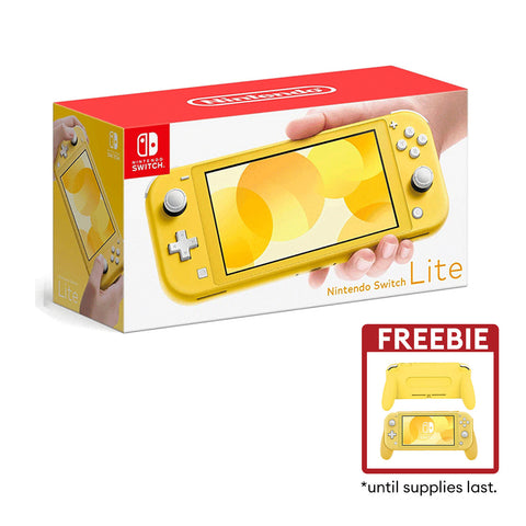 Nintendo Switch Lite - Yellow with JYS Handle grip