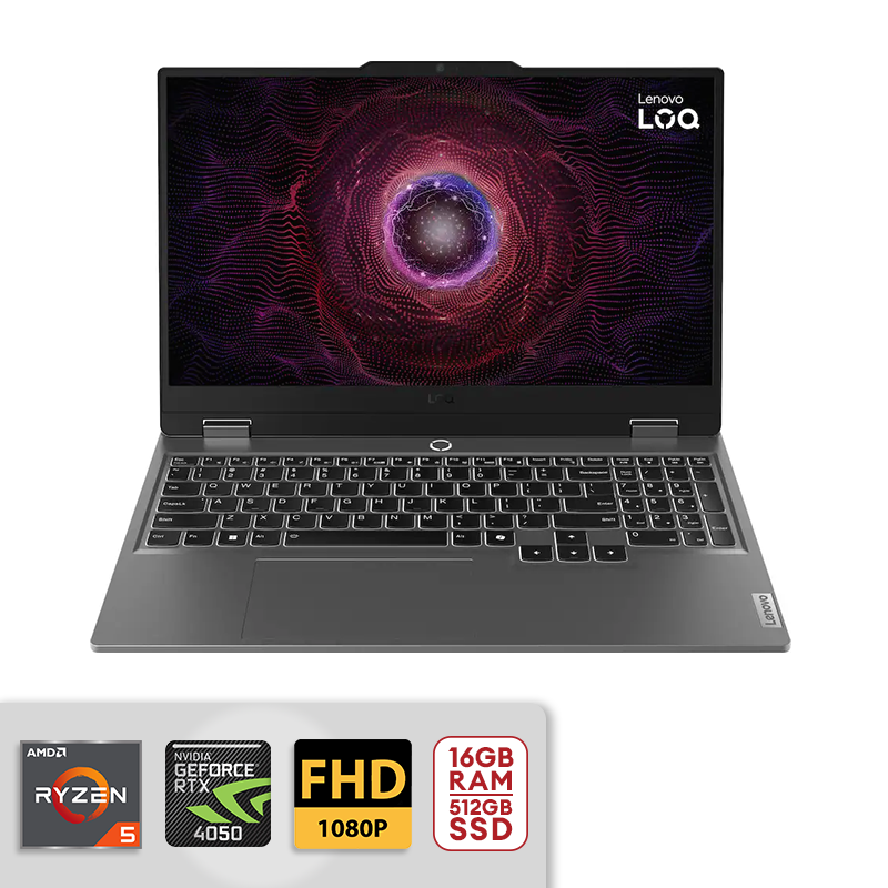 Lenovo LOQ 15.6" FHD 144Hz Gaming Laptop AMD Ryzen 5 -7235HS 16GB DDR5 / 512GB SSD PCIe 4.0 NVIDIA GeForce RTX 4050 Win 11 Luna Grey