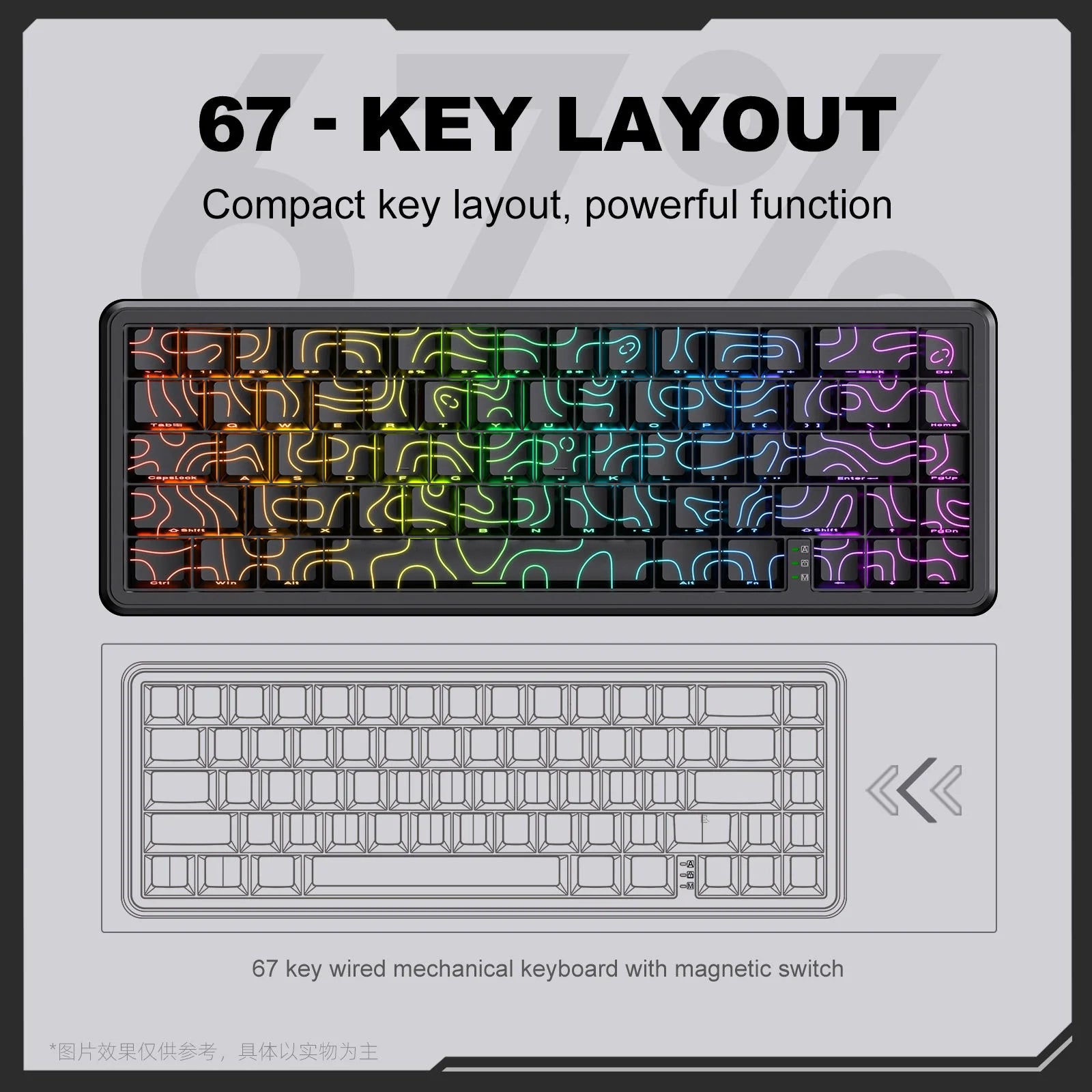 Onikuma G67 67-Key RGB Wired Hot-Swappable Mechanical Keyboard (Magnetic Switch)