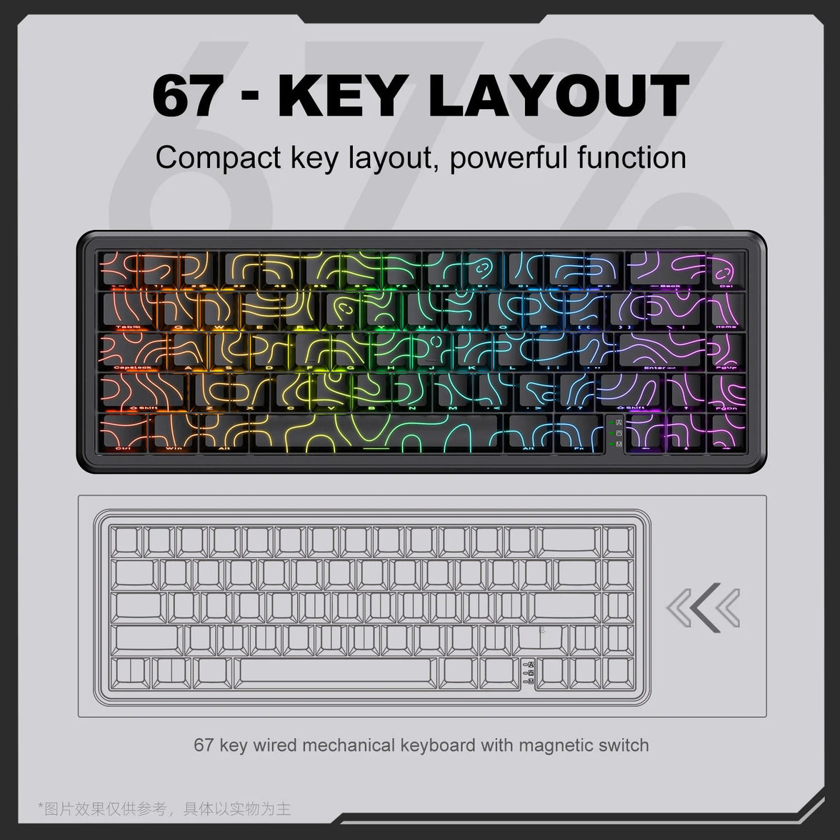 Onikuma G67 67-Key RGB Wired Hot-Swappable Mechanical Keyboard (Magnetic Switch)