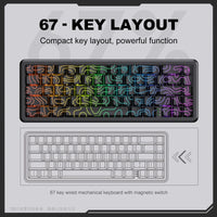 Onikuma G67 67-Key RGB Wired Hot-Swappable Mechanical Keyboard (Magnetic Switch)