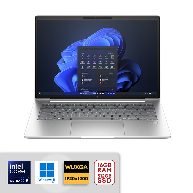 HP EliteBook 640 G11 Notebook WUXGA 14" Intel Ultra 5-135U 16GB DDR5 RAM 512GB M.2 SSD Integrated Intel Graphics Win11Pro Pike Silver