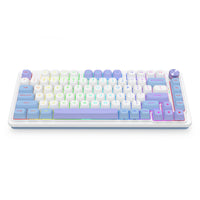 Redragon K673WBP RGB Ucal Max 81-Key 75% Gasket-Mounted Hot-Swappable Wireless Mechanical Keyboard with Knob (Moonrise Violet)