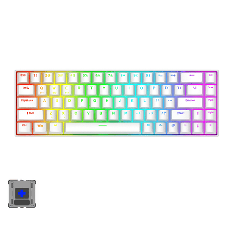 E-Yooso Z-686 RGB 68Keys 65% Mechanical Gaming Keyboard [White]