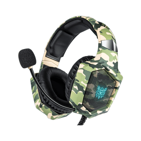 ONIKUMA K8 Wired Gaming Headset Noise canceling With Mic LED Lights Earphone For PS4/PS5/XBOX/PC/MOBILE (Green Camo)