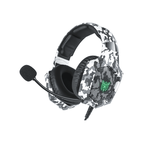 ONIKUMA K8 Wired Gaming Headset Noise canceling With Mic LED Lights Earphone (White Camo)