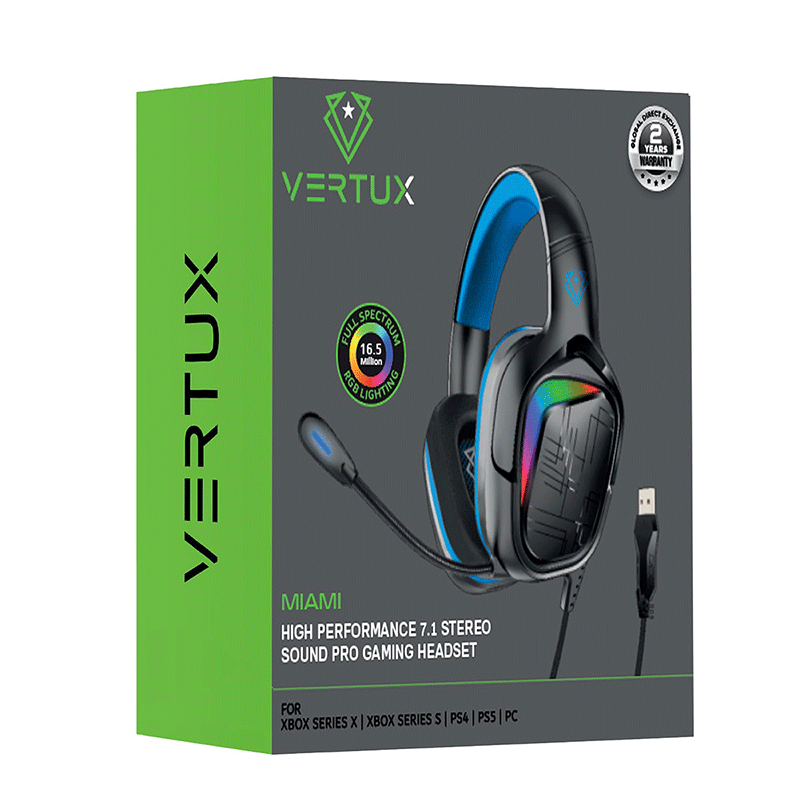 Vertux Miami High Performance 7.1 Stereo Sound Pro Gaming Headset - GameXtremePH