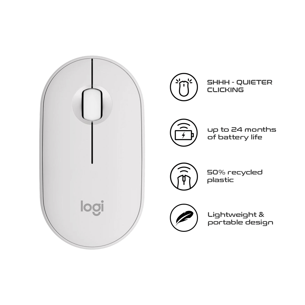 Logitech M350S Pebble Mouse 2 Tonal