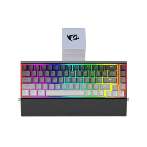 Redragon Shaco RGB 68 Keys Mechanical Gaming Keyboard Grey Red Switch (K641G-GW-RGB)