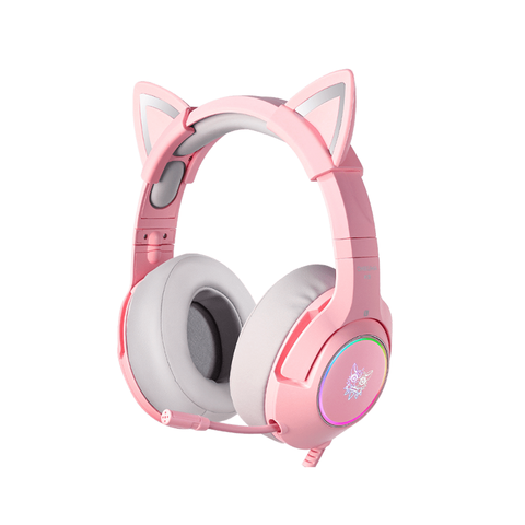 Onikuma K9 Cat Ear Gaming Headset 7.1 Surround Sound Cute Wired Headphone (PINK)