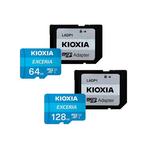 Kioxia by Toshiba 64GB/128GB MicroSD Exercia Flash Memory Card with Adapter