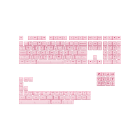 AKKO Clear Transparent Keycaps Set ASA 155 Keys Pink