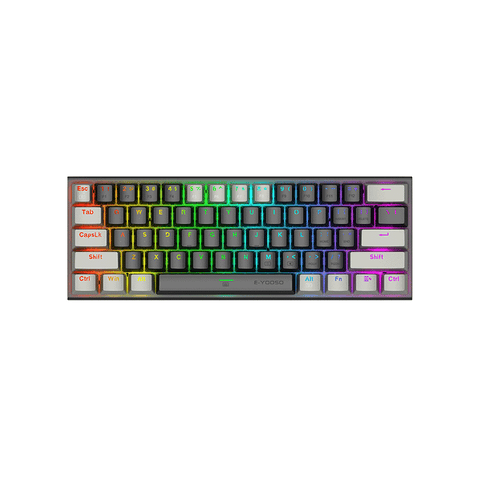 E-Yooso K620 87keys RGB Side Lit and LED Backlit Mechanical Gaming Keyboard Black Gray [Blue Switch]