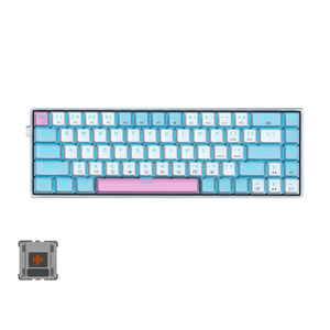 E- Yooso Z-686 RGB 68Keys 65% Mechanical Gaming Keyboard [White/Blue] [Brown Switch]