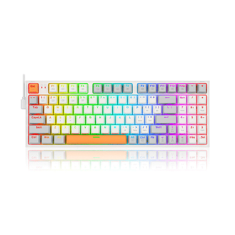 Redragon Kitava RGB 94 Keys Mechanical Gaming Keyboard White-Grey-Orange Red Switch (K636WGO-RGB V2)