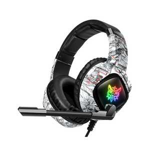 ONIKUMA K19 RGB Wired Stereo Gaming Headset True Noise Cancellation, USB+3.5mm Audio Plug [CAMO WHITE]