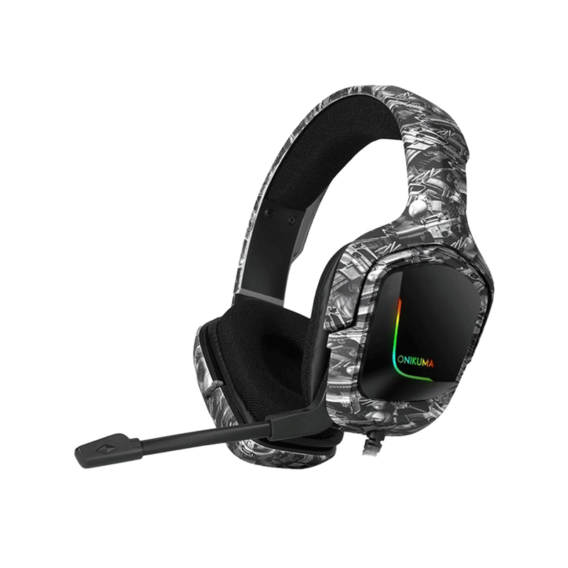ONIKUMA K20 Grey Camouflage RGB 7.1 Surround Sound Wired Gaming Headse GameXtremePH