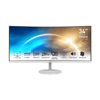 MSI Pro MP341CQW 34" UWQHD 100Hz 3440 x 1440 Curved Monitor White