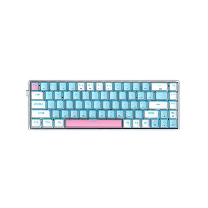 E-Yooso Z-686 68Keys Single Light 65% Mechanical Gaming Keyboard Blue/White Red Switches