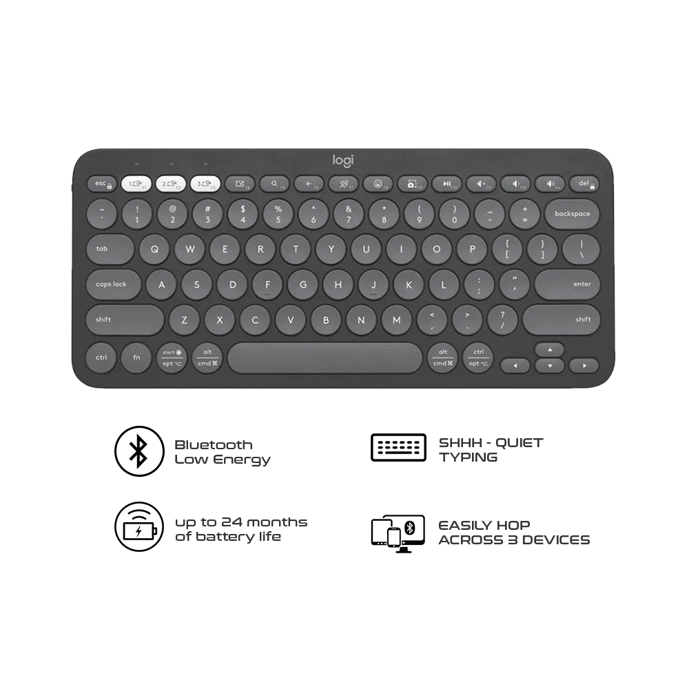 Logitech K380S Pebble Keys 2 Keyboard Tonal