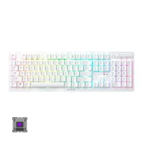 Razer DeathStalker V2 Pro Wireless Low Profile Optical Gaming Keyboard - White (Clicky Purple Switch)