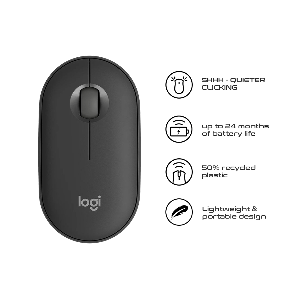 Logitech M350S Pebble Mouse 2 Tonal