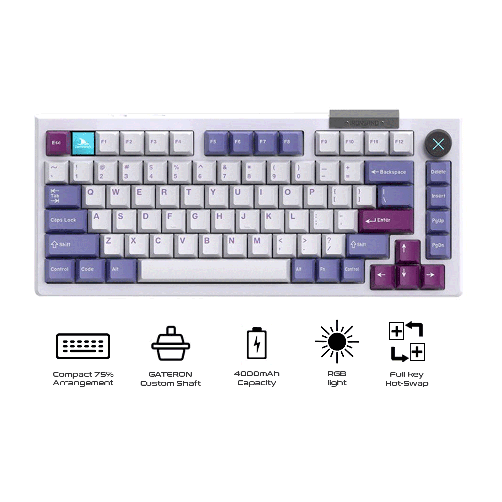 Darmoshark TOP75 Tri-Mode RGB Backlit Mechanical Keyboard