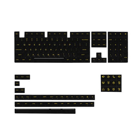 Akko Clear Black V2 Transparent Keycaps Set ASA 155 Keys