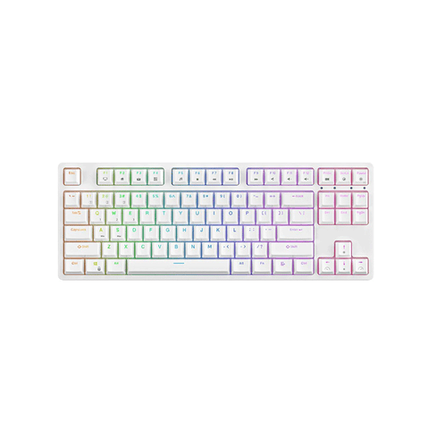 Royal Kludge RK87 Tri Mode RGB 87 Keys Hot Swappable Mechanical keyboard White Brown Switch