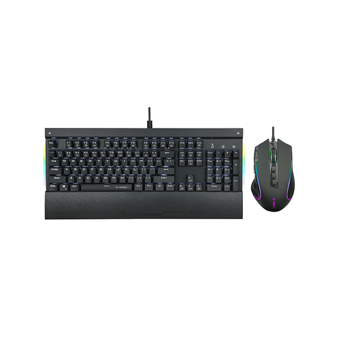 E-Yooso Z-727 Wired Mechanical Keyboard and Gaming Mouse Comobo RGB Side Lit and LED Backlit Gaming Keyboard (104 Keys)