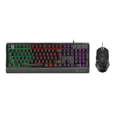 Vertux Orion Rainbow LED Backlit Wired Gaming Keyboard & Mouse - GameXtremePH
