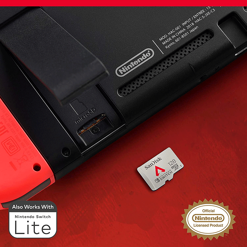 SanDisk Nintendo APEX LEGENDS Micro SDXC 128GB UHS-I U3 Memory Card for Nintendo Switch SDSQXAO-128GB with up to 100MB/s read and up to 90MB/s write speed