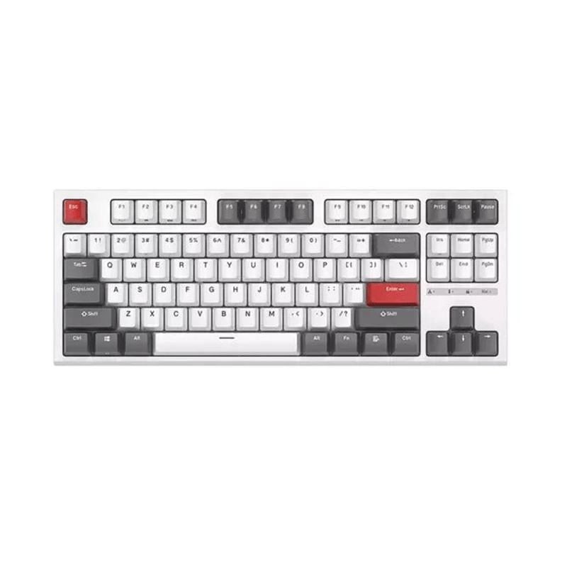 Royal Kludge RKR87 Single Mode RGB 87 Keys Hot Swappable Mechanical Keyboard [White] [Red Switch]