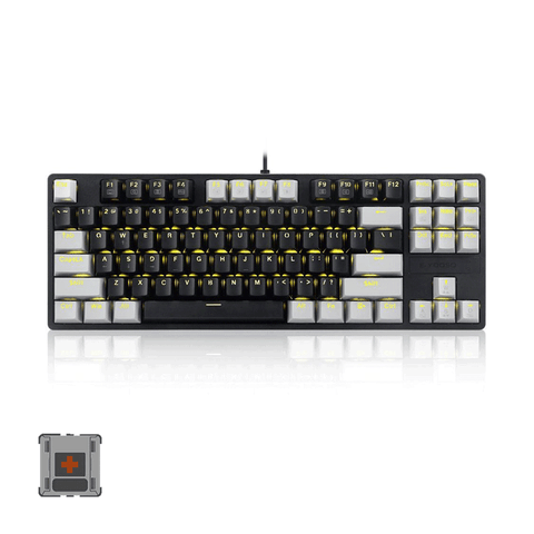 E-Yooso Z-87 87 Keys Single Light Mechanical Gaming Keyboard [Black/Grey] [Brown Switch]