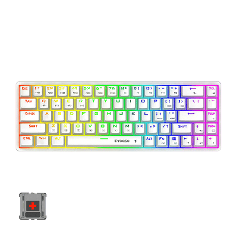 E-Yooso Z-686 RGB 68 Keys 65% Keyboard [White] [Red Switch]