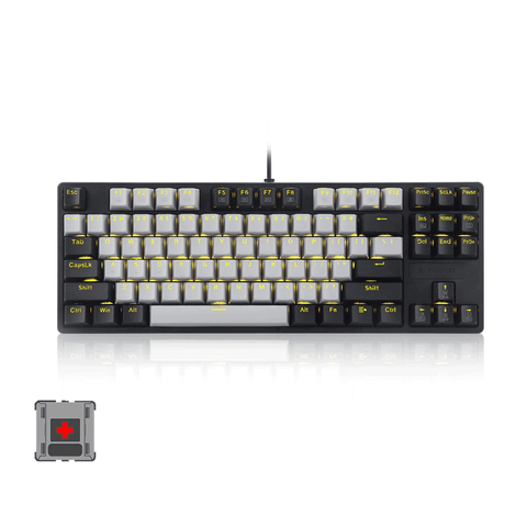 E-Yooso Z-87 87 Keys Single Light Mechanical Gaming Keyboard [Grey/Black] [Red Switch]