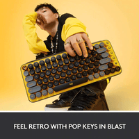 Logitech Pop Keys Wireless Mechanical Keyboard with Customizable Emoji Keys (Blast Yellow)