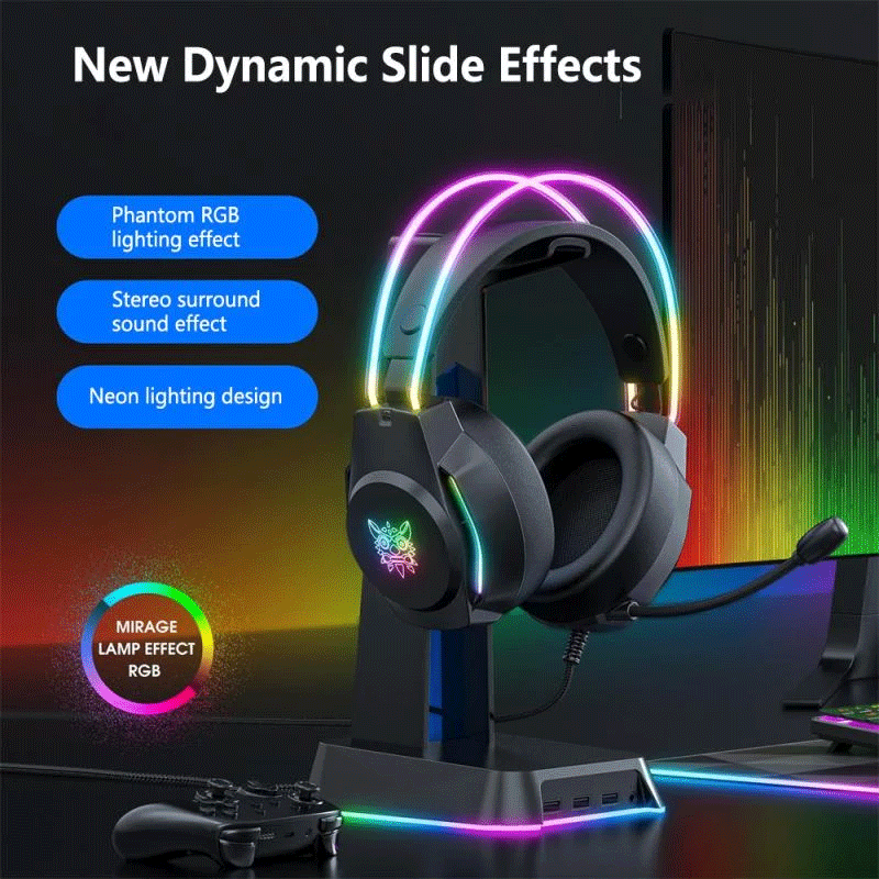 ONIKUMA X26 Head-mounted Earphone Head Beam Luminous Computer Video Games Noise Reduction Headset