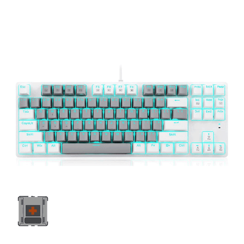 E-Yooso Z-87 87 Keys Single Light Mechanical Gaming Keyboard [Grey/White] [Brown Switch]