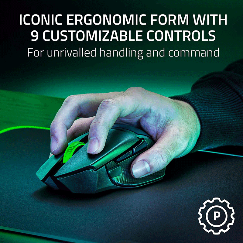 Razer Basilisk V3 X HyperSpeed - Wireless Ergonomic Gaming Mouse