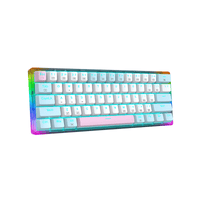 E- Yooso Z-11T 61-key Full Transparent Color Rainbow & Dynamic Lighting Effects Gaming Mechanical Keyboard [Blue/White] [Red Switch]