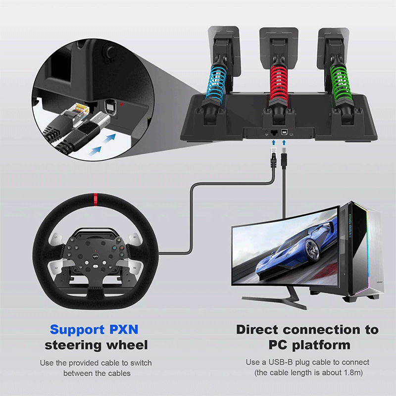 PXN Pedals Steering Wheel For PXN-A3