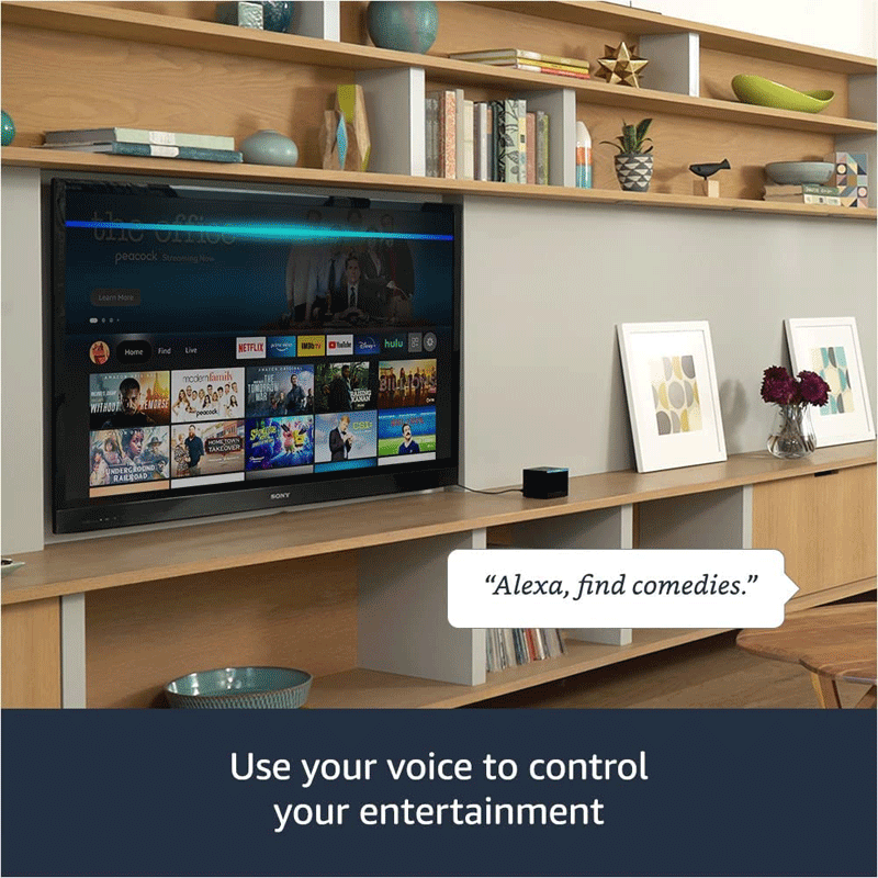 Amazon Fire TV Cube 2nd Generation Hands-Free with Alexa and 4K Ultra HD Streaming Media Player with Voice Remote (Black)