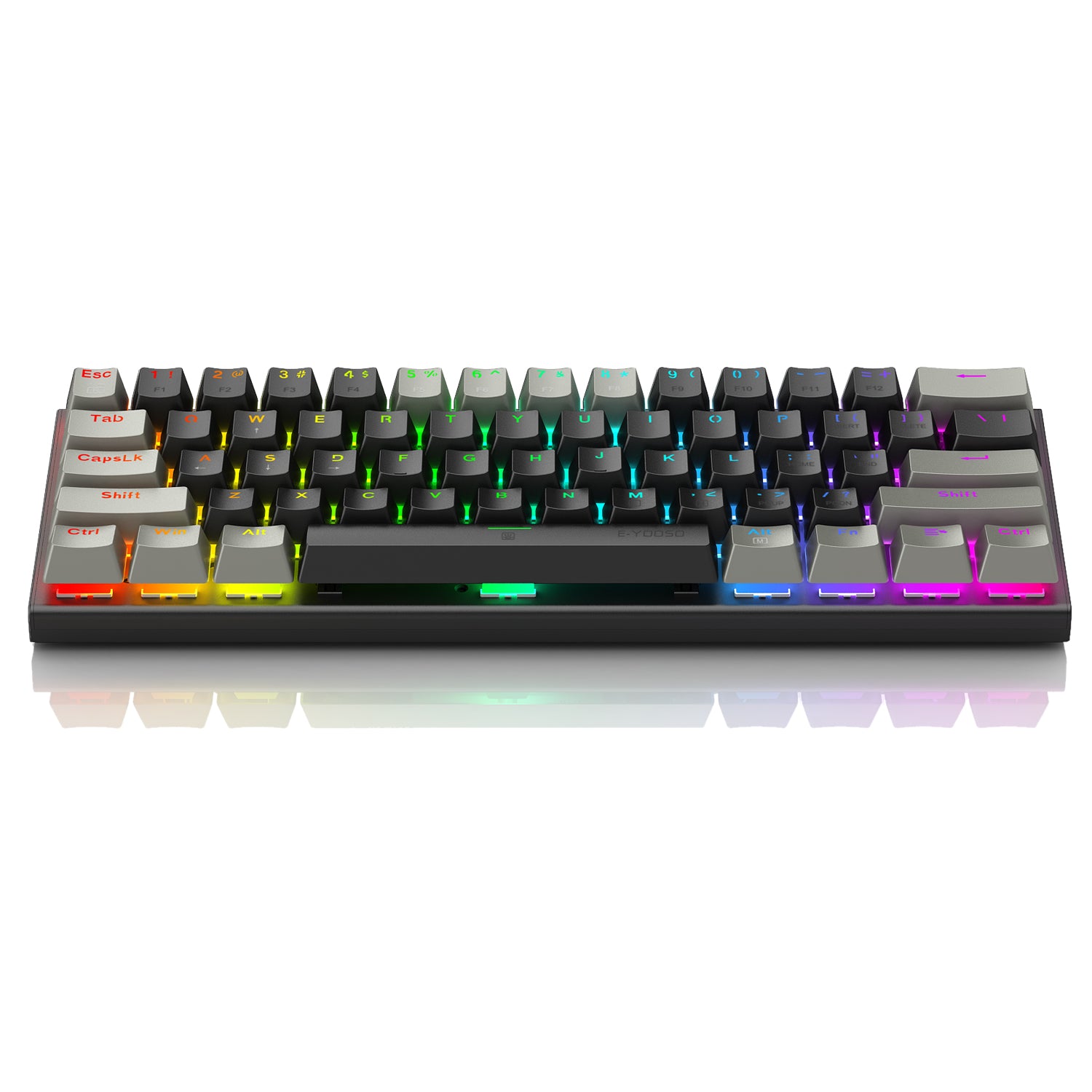 E-Yooso Z-11 61 Keys RGB Backlit Mechanical Gaming Keyboard [Black/Grey] [Brown Switch]